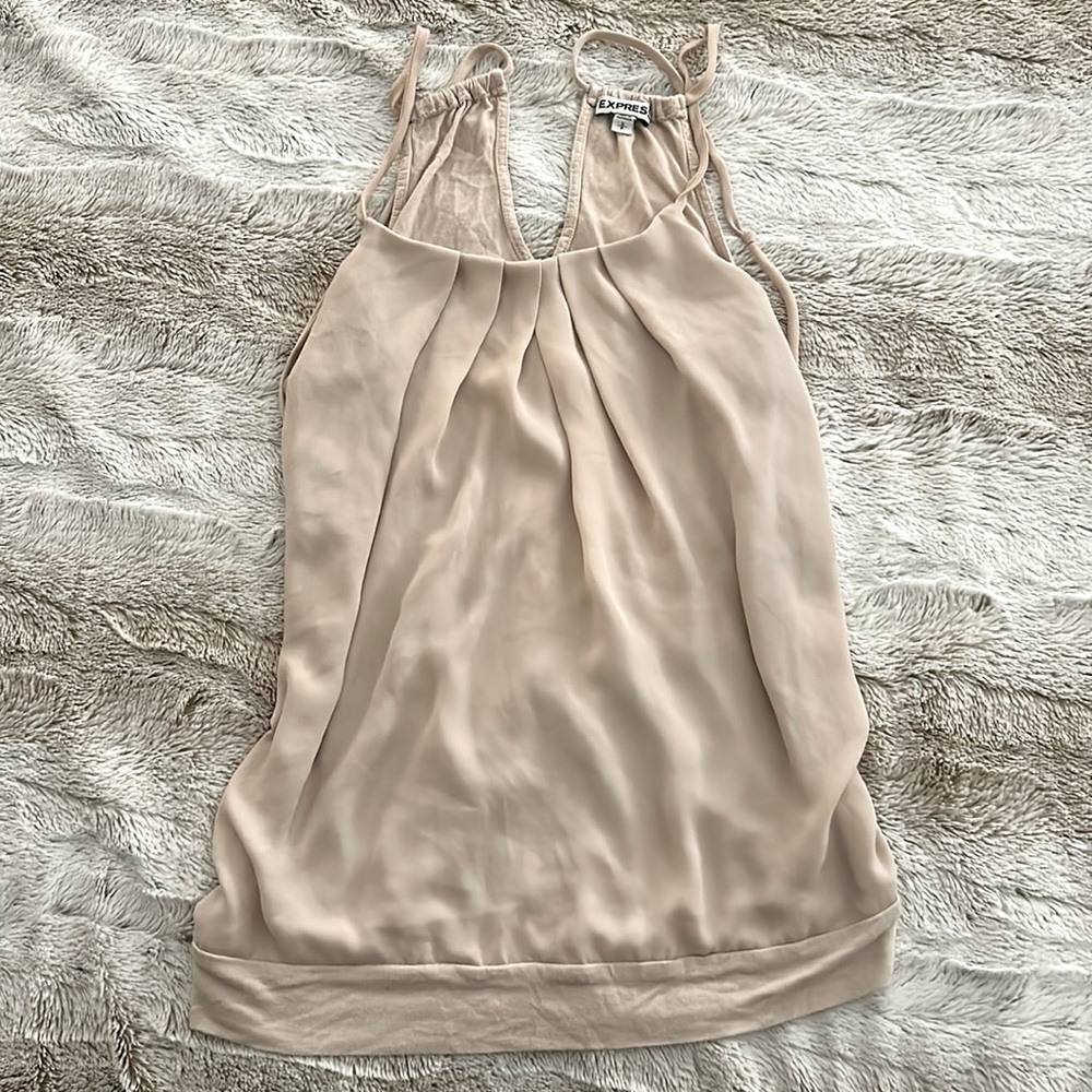 Express cream halter string blouse. Size XS